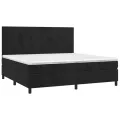 cadre de lit et matelas Noir 200x200 cm Velours