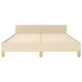 Cadre de lit avec tête de lit Crème 140x190 cm Tissu