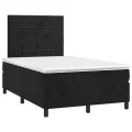 cadre de lit matelas et LED Noir 120x200 cm Velours