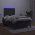 cadre de lit matelas et LED Noir 120x200 cm Velours