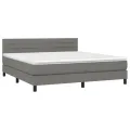cadre de lit et matelas et LED Gris foncé 160x200 cm