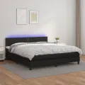 cadre de lit avec matelas et LED Noir 160x200cm