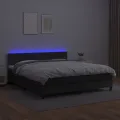 cadre de lit avec matelas et LED Noir 160x200cm