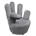 Chaise en forme de main Gris Velours