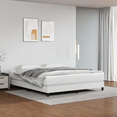 cadre de lit avec matelas Blanc 160x200cm Similicuir