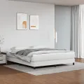 cadre de lit avec matelas Blanc 160x200cm Similicuir