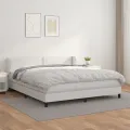 cadre de lit avec matelas Blanc 160x200cm Similicuir