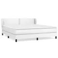 cadre de lit avec matelas Blanc 160x200cm Similicuir