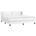 cadre de lit avec matelas Blanc 160x200cm Similicuir