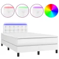 cadre de lit avec matelas et LED Blanc 120x200 cm