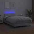 cadre de lit avec matelas et LED Blanc 120x200 cm