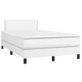 cadre de lit avec matelas Blanc 120x200cm Similicuir