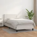 cadre de lit avec matelas Blanc 90x200 cm Similicuir