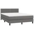 cadre de lit avec matelas Gris 140x190 cm Similicuir