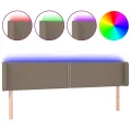 Tête de lit à LED Taupe 183x16x78/88 cm Tissu