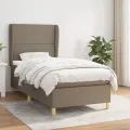 cadre de lit avec matelas Taupe 90x200 cm Tissu
