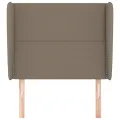 Tête de lit avec oreilles Taupe 93x23x118/128 cm Tissu