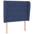 Tête de lit avec oreilles Bleu 93x23x118/128 cm Tissu