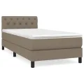 cadre de lit avec matelas Taupe 80x200 cm Tissu