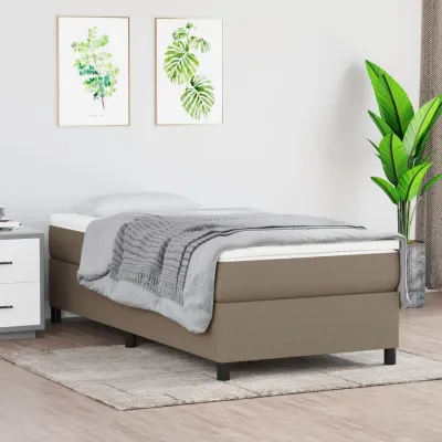 cadre de lit avec matelas Taupe 80x200 cm Tissu