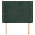 Tête de lit avec oreilles Vert foncé 103x23x118/128 cm Velours