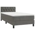 cadre de lit avec matelas et LED Gris foncé 80x200cm