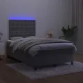 cadre de lit matelas et LED Gris foncé 120x200 cm