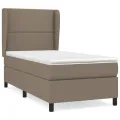 cadre de lit avec matelas Taupe 90x190 cm Tissu