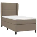 cadre de lit avec matelas Taupe 90x190 cm Tissu