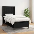 cadre de lit avec matelas Noir 100x200 cm Tissu