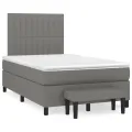 cadre de lit avec matelas Gris foncé 120x200cm Tissu