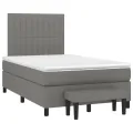 cadre de lit avec matelas Gris foncé 120x200cm Tissu