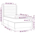 cadre de lit et matelas Gris clair 90x190 cm Velours
