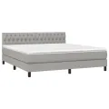 cadre de lit et matelas et LED Gris clair 180x200 cm