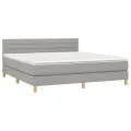 cadre de lit matelas et LED Gris clair 160x200 cm