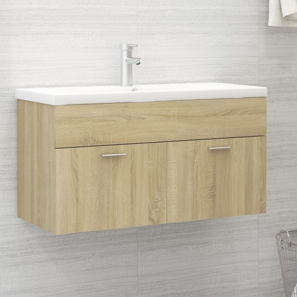 Armoire d'évier avec lavabo intégré Chêne sonoma Aggloméré