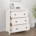 Buffet Blanc 70x35x80 cm Bois massif de pin