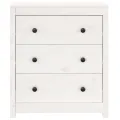 Buffet Blanc 70x35x80 cm Bois massif de pin