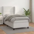 cadre de lit avec matelas Blanc 90x200 cm Similicuir