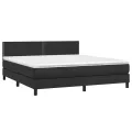 cadre de lit avec matelas Noir 180x200 cm Similicuir