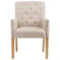 Chaise à manger avec accoudoirs Beige Tissu