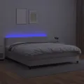 cadre de lit avec matelas et LED Blanc 180x200 cm