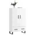 Buffet haut blanc brillant 69,5x31x115 cm bois d'ingénierie
