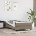 cadre de lit avec matelas Taupe 90x190 cm Tissu