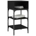 Tables de chevet 2 pcs noir 35x34,5x70 cm bois d'ingénierie