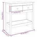 Table console Blanc 75x35x75 cm Bois massif de pin