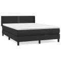 cadre de lit avec matelas Noir 140x200 cm Similicuir