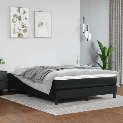 cadre de lit avec matelas Noir 140x200 cm Similicuir
