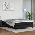 cadre de lit avec matelas Noir 140x200 cm Similicuir