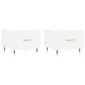 Tables basses 2 pcs blanc 50x50x40 cm bois d'ingénierie